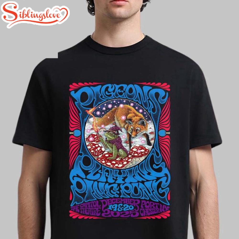 Pigeons Playing Ping Pong Unisex T-Shirt 1 Pigeons Playing Ping Pong Unisex T-Shirt