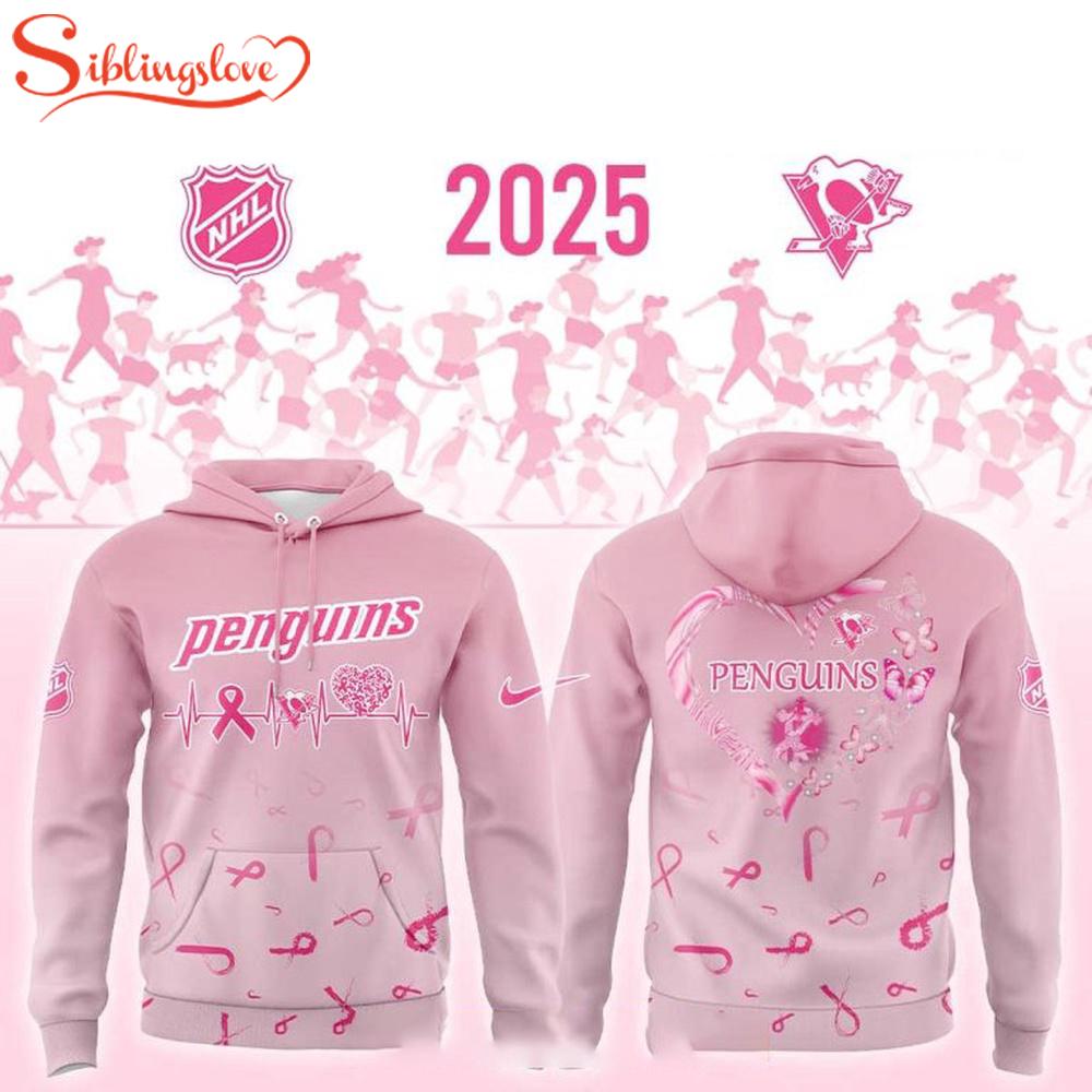 Pittsburgh Penguins Hockey Fight Cancer 2025 3D Shirt For Fans Pittsburgh Penguins Hockey Fight Cancer 2025 3D Shirt For Fans