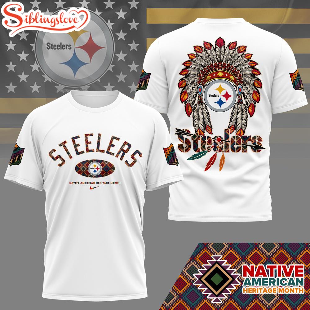 Pittsburgh Steelers Native American Heritage Month 3D T-Shirt 1 Pittsburgh Steelers Native American Heritage Month 3D T-Shirt