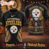 Pittsburgh Steelers NFL Peace Love Greateful 3D T-Shirt