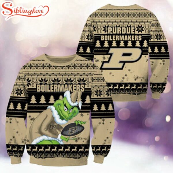 Purdue Boilermakers NCAA Grinch Ugly Christmas Sweater