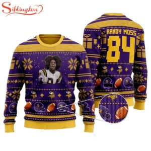 Randy Moss 84 Minnesota Vikings Ugly Christmas Sweater