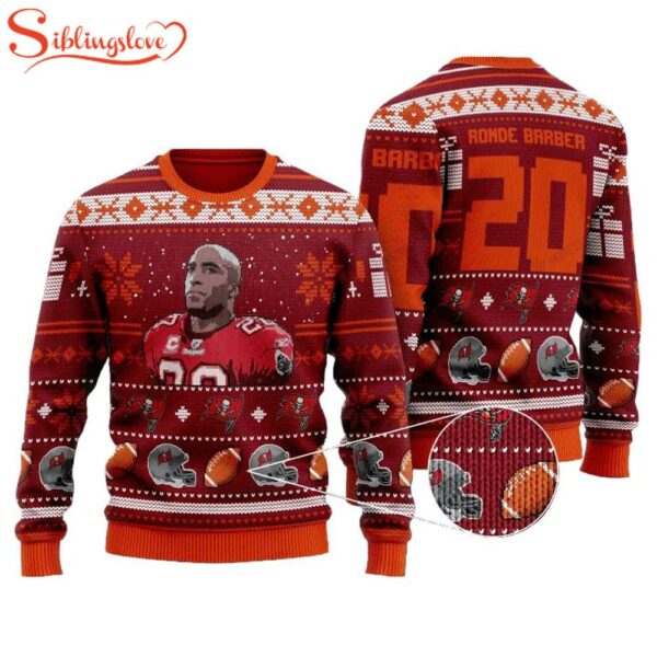 Ronde Barber 20 Tampa Bay Buccaneers Ugly Christmas Sweater