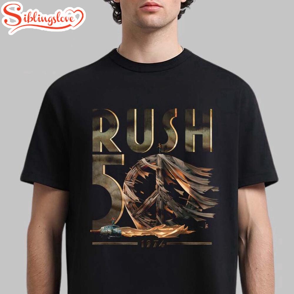 Rush 50th Anniversary Merch R50 Unisex T-Shirt 1 Rush 50th Anniversary Merch R50 Unisex T-Shirt