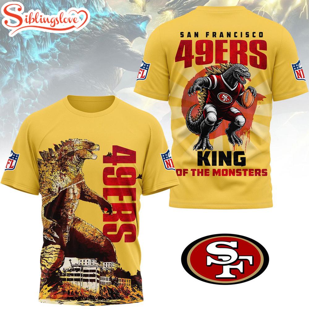 San Francisco 49ers NFL Godzilla King of the Monsters 3D Shirt San Francisco 49ers NFL Godzilla King of the Monsters 3D Shirt