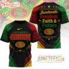 San Francisco 49ers NFL Juneteeth Freedom Faith And Future 3D T-Shirt