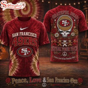 San Francisco 49ers NFL Peace Love Greateful 3D T-Shirt