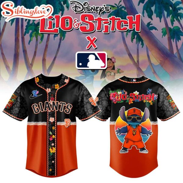 San Francisco Giants MLB x Lilo & Stitch Cute Baseball Jersey Shirt