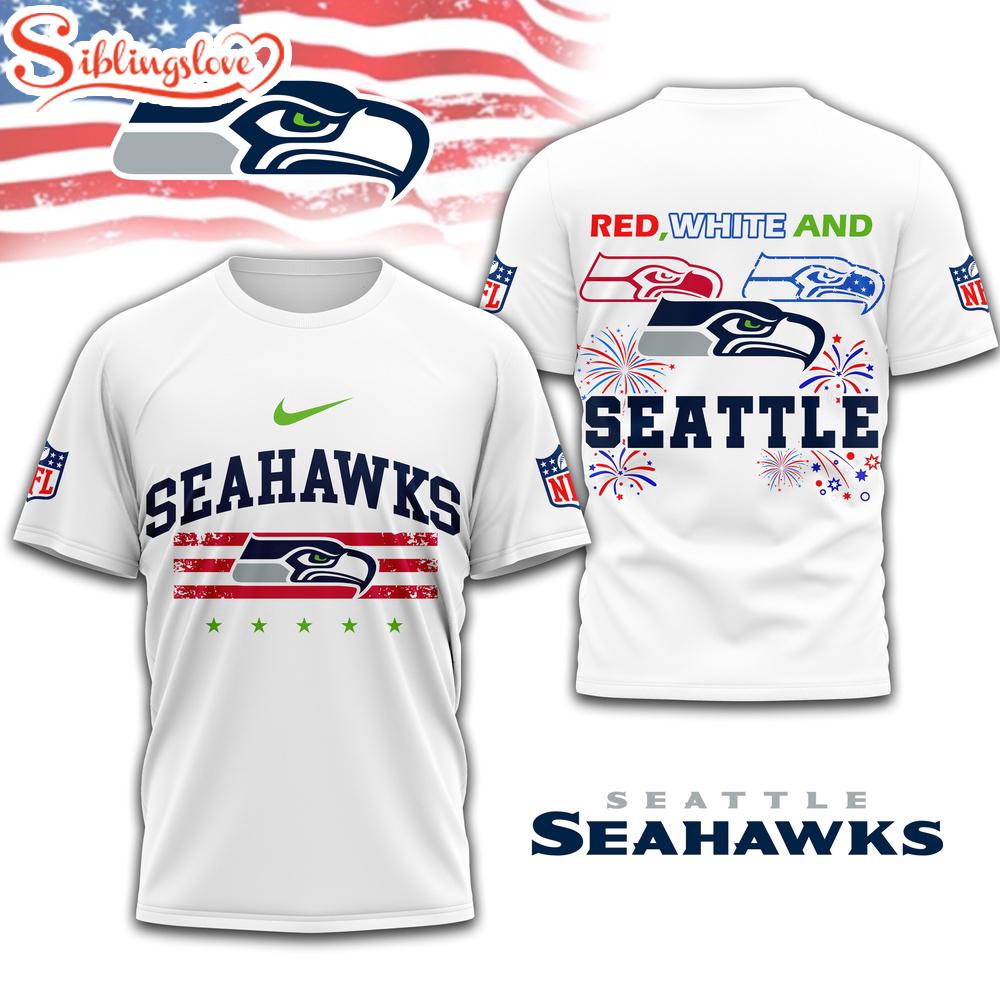 Seattle Seahawks 4th Of July 3D T-Shirt For Fans 1 Seattle Seahawks 4th Of July 3D T-Shirt For Fans