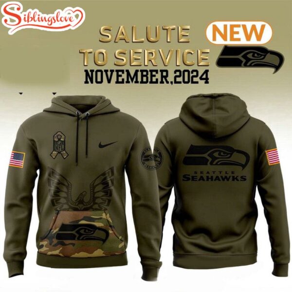 Seattle Seahawks Camo Military Hoodie Shirt 3D Print