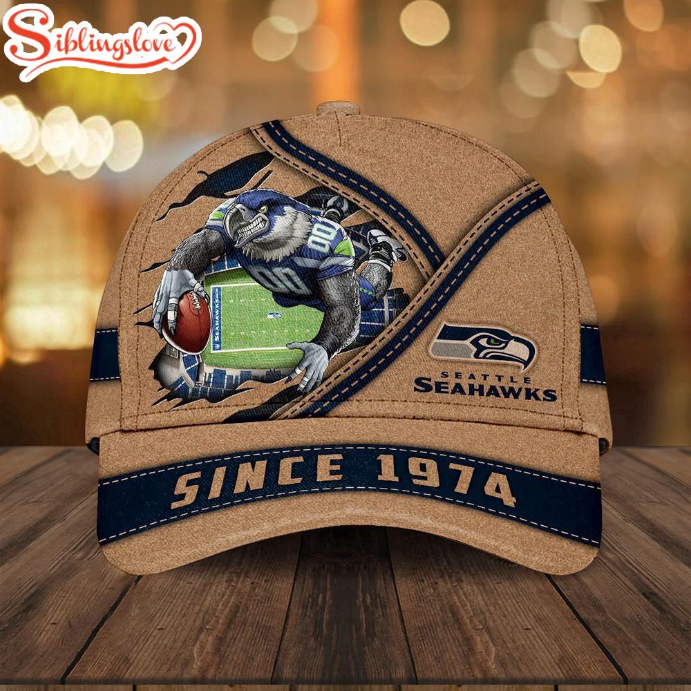 Seattle Seahawks Mascot Classic Baseball Cap For Fans 1 Seattle Seahawks Mascot Classic Baseball Cap For Fans