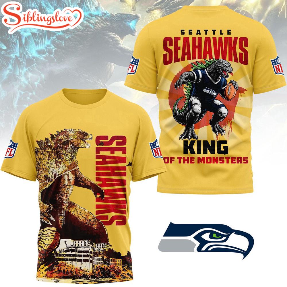 Seattle Seahawks NFL Godzilla King of the Monsters 3D Shirt Seattle Seahawks NFL Godzilla King of the Monsters 3D Shirt
