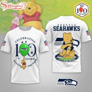 Seattle Seahawks NFL Winnie The Pooh 100th Anniversary 3D Shirt For Fans