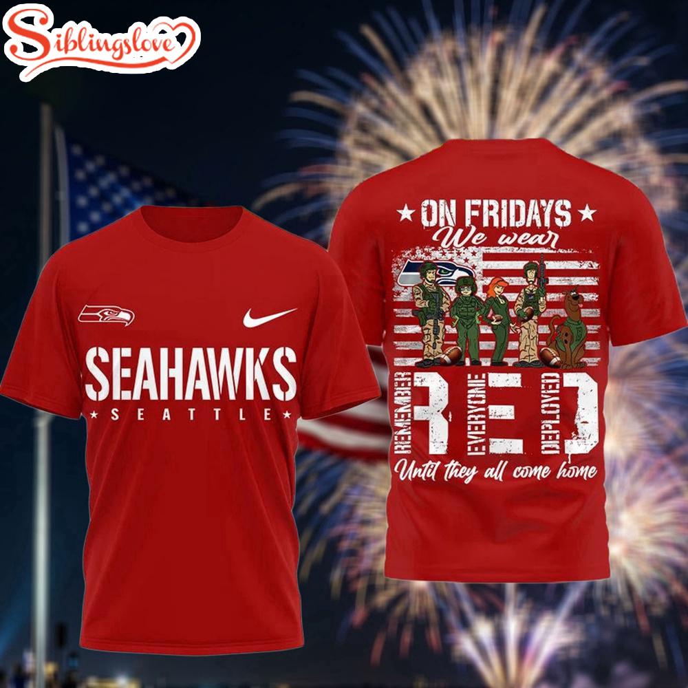 Seattle Seahawks Scooby-Doo Red Friday Military 3D T-Shirt 1 Seattle Seahawks Scooby-Doo Red Friday Military 3D T-Shirt