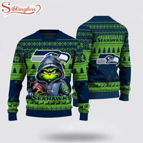 Seattle Seahawks The Grinch Ugly Christmas Sweater