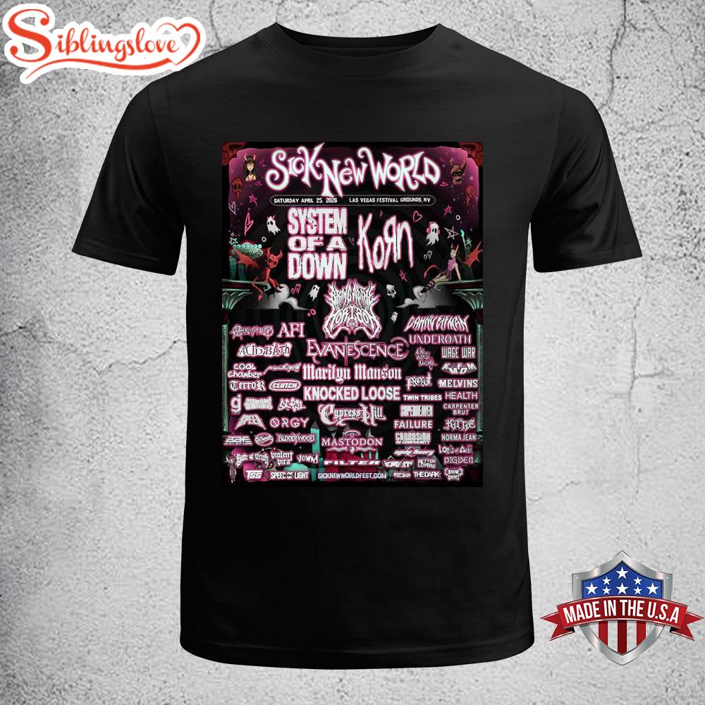 Sick New World Festival 2026 Lineup In Las Vegas Unisex T-Shirt Sick New World Festival 2026 Lineup In Las Vegas Unisex T-Shirt