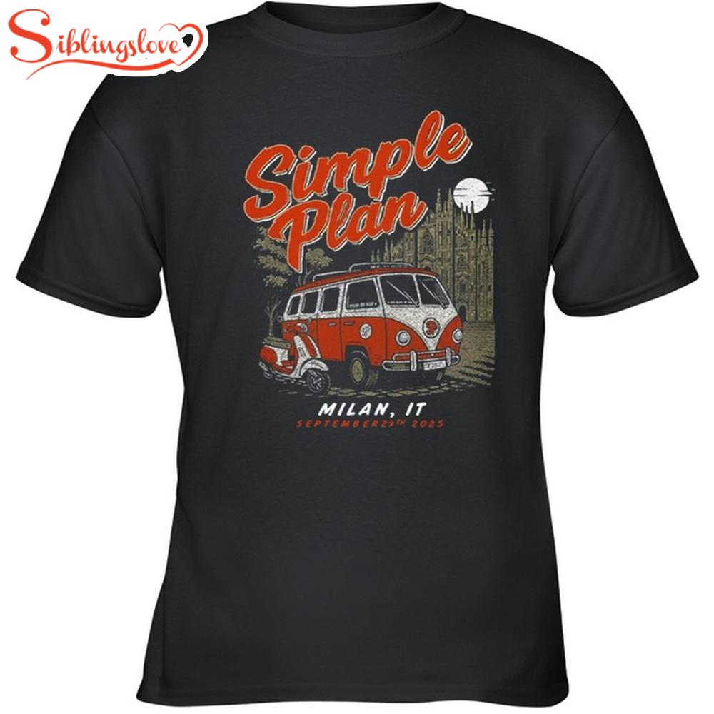 Simple Plan Milan, Italy Sept 29 2025 Tour Unisex T-Shirt 1 Simple Plan Milan, Italy Sept 29 2025 Tour Unisex T-Shirt