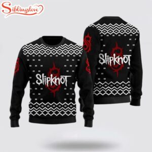 Slipknot Band Signature White Logo Xmas Ugly Christmas Sweater
