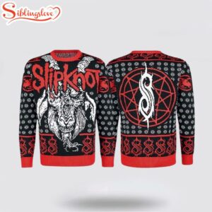 Slipknot Big Logo Goat Face Snowflakes Pattern Ugly Christmas Sweater