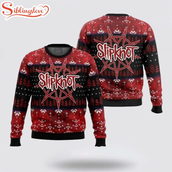 Slipknot Big Logo Night Pointed Star Tribal S Logo Pattern Ugly Christmas Sweater