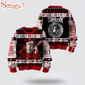 Slipknot Established 1995 Des Moines Iowa Skeleton Santa Playing Guitar Ugly Christmas Sweater