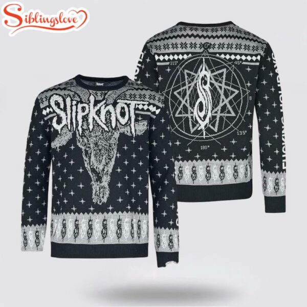Slipknot Fucking Holidays Logo Goat Head And Tribal S Logo Ugly Christmas Sweater