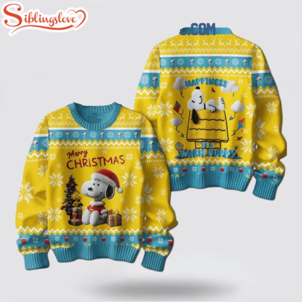 Snoopy Merry Christmas Happiness Is A Puppy Ugly Merry Christmas Sweater