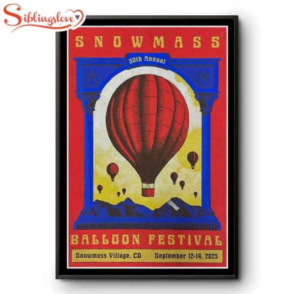Snowmass Balloon Festival Sept 2025 Snowmass Village, CO Poster Canvas Wall Art
