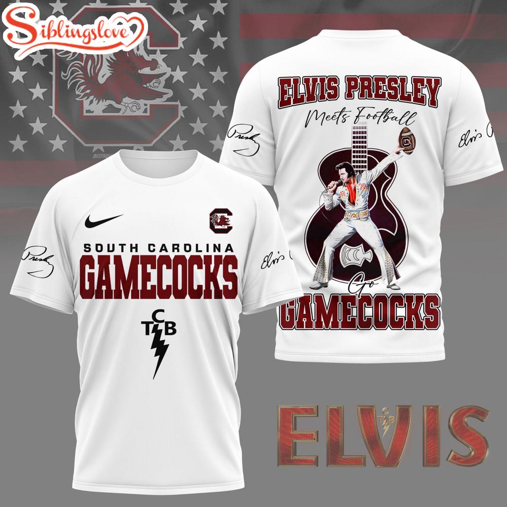 South Carolina Gamecocks NCAA Elvis Presley 3D Shirt Gifts For Fans South Carolina Gamecocks NCAA Elvis Presley 3D Shirt Gifts For Fans