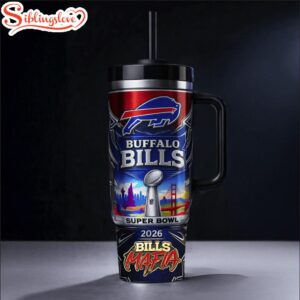 Super Bowl LX Buffalo Bills Tumbler 40oz With Handle