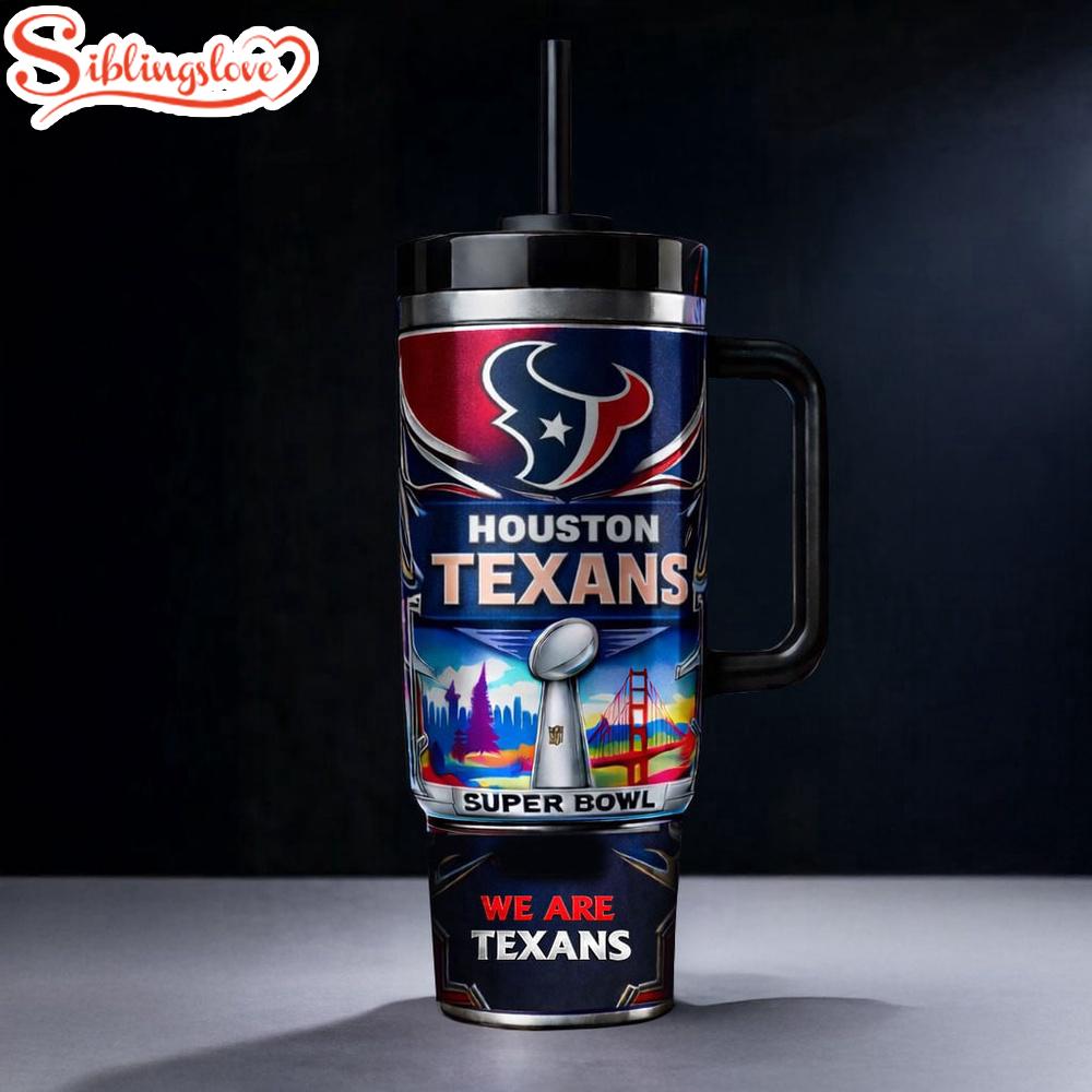 Super Bowl LX Houston Texans Tumbler 40oz With Handle 1 Super Bowl LX Houston Texans Tumbler 40oz With Handle