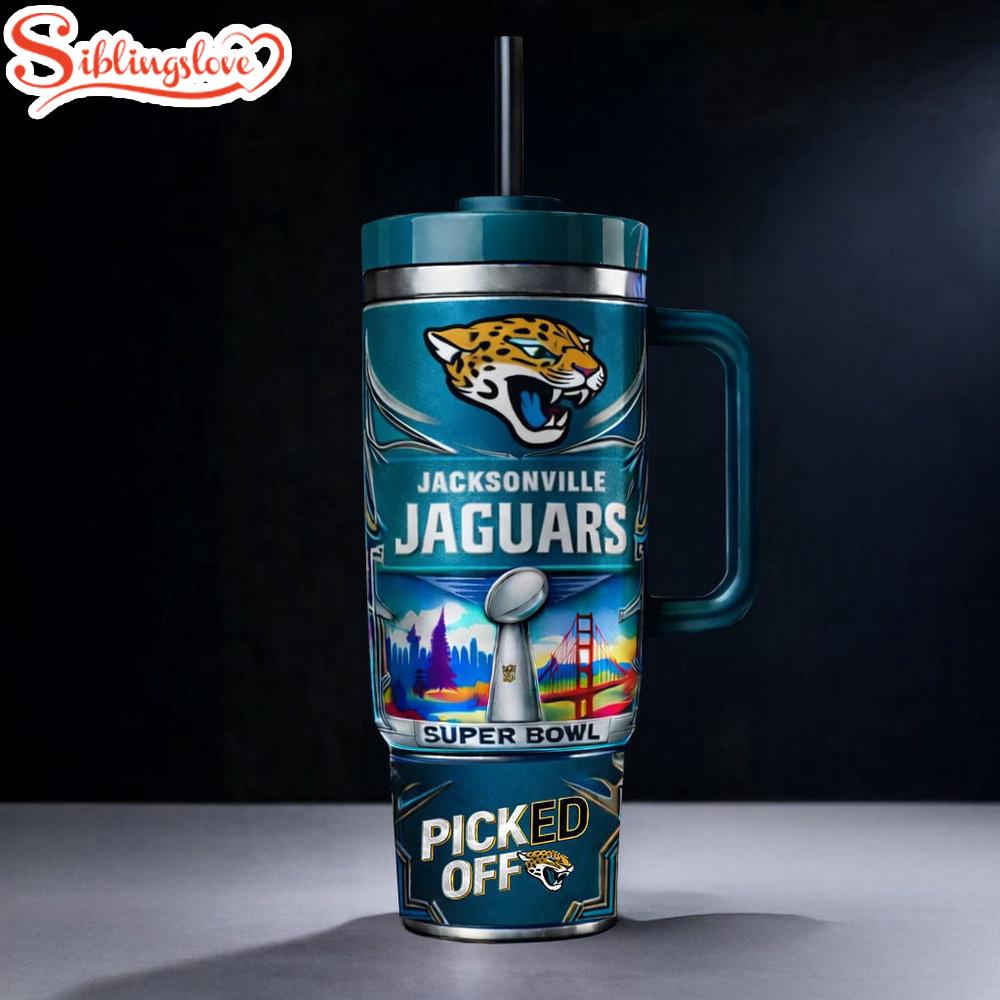 Super Bowl LX Jacksonville Jaguars Tumbler 40oz With Handle 1 Super Bowl LX Jacksonville Jaguars Tumbler 40oz With Handle