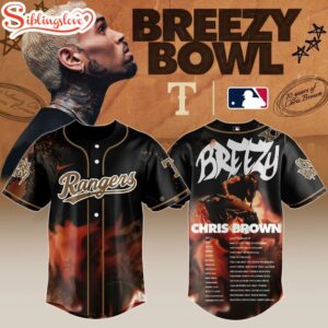 T Rangers X Chris Brown Breezy Bowl Xx Stadium World Tour 2025 Baseball Jersey Shirt