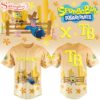 Tampa Bay Rays MLB x Spongebob Squarepants Cartoon Baseball Jersey Shirt