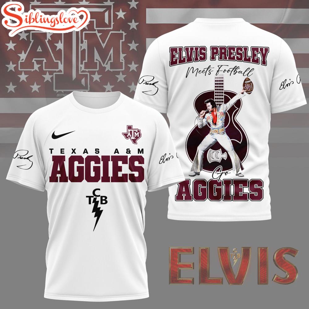 Texas A&M Aggies NCAA Elvis Presley 3D Shirt Gifts For Fans Texas A&M Aggies NCAA Elvis Presley 3D Shirt Gifts For Fans