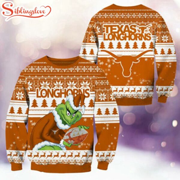 Texas Longhorns NCAA Grinch Ugly Christmas Sweater
