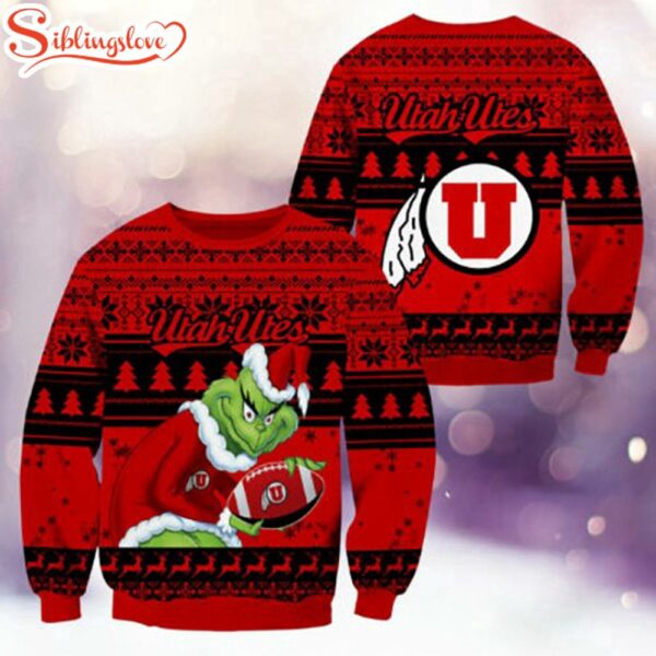 Utah Utes NCAA Grinch Ugly Christmas Sweater