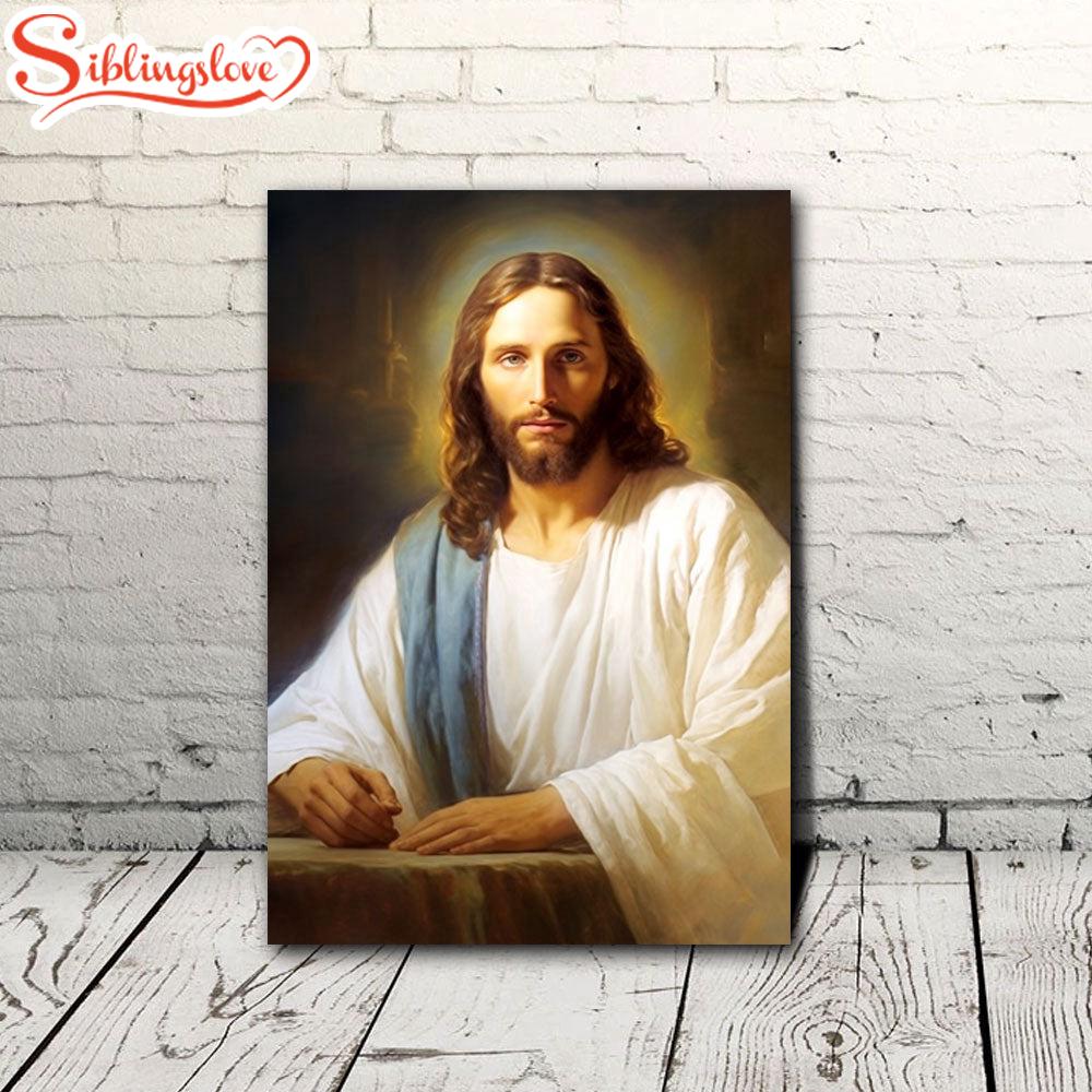 Vintage Front Portrait Of Jesus Canvas Poster Decor Gift For God Lovers 1 Vintage Front Portrait Of Jesus Canvas Poster Wall Art