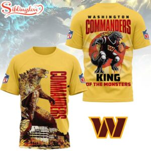 Washington Commanders NFL Godzilla King of the Monsters 3D Shirt