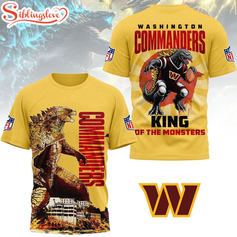 Washington Commanders NFL Godzilla King of the Monsters 3D Shirt Washington Commanders NFL Godzilla King of the Monsters 3D Shirt