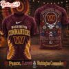 Washington Commanders NFL Peace Love Greateful 3D T-Shirt