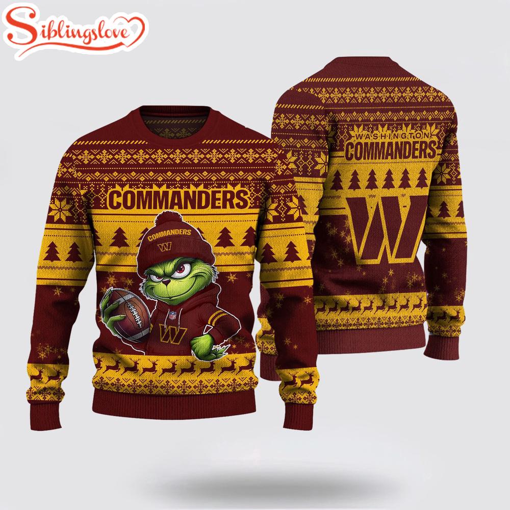Washington Commanders NFL The Grinch Ugly Christmas Sweater Washington Commanders NFL The Grinch Ugly Christmas Sweater