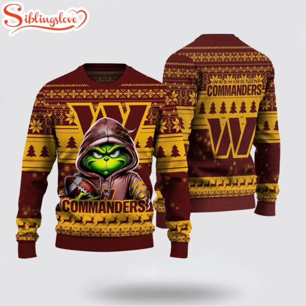 Washington Commanders The Grinch Ugly Christmas Sweater