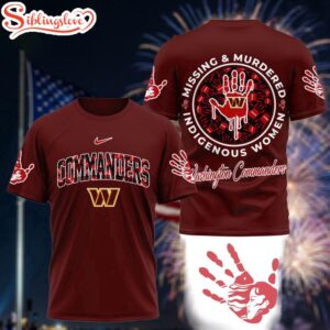 Washington Comm&ers Missing & Murdered Indigenous Women Awareness 3D T-Shirt
