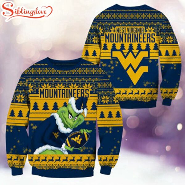 West Virginia Mountaineers NCAA Grinch Ugly Christmas Sweater