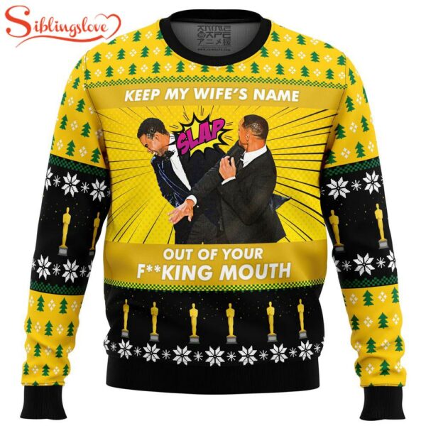 Will Smith Slaps Chris Rock Meme Music Ugly Christmas Sweater