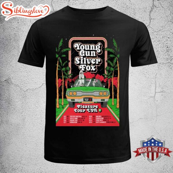 Young Gun Silver Fox Pleasure Tour USA 2025 Unisex T-Shirt