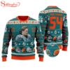 Zach Thomas 54 Miami Dolphins Ugly Christmas Sweater
